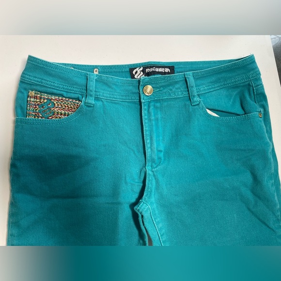Rocawear Turquoise Embroidered Shorts - Picture 2 of 10